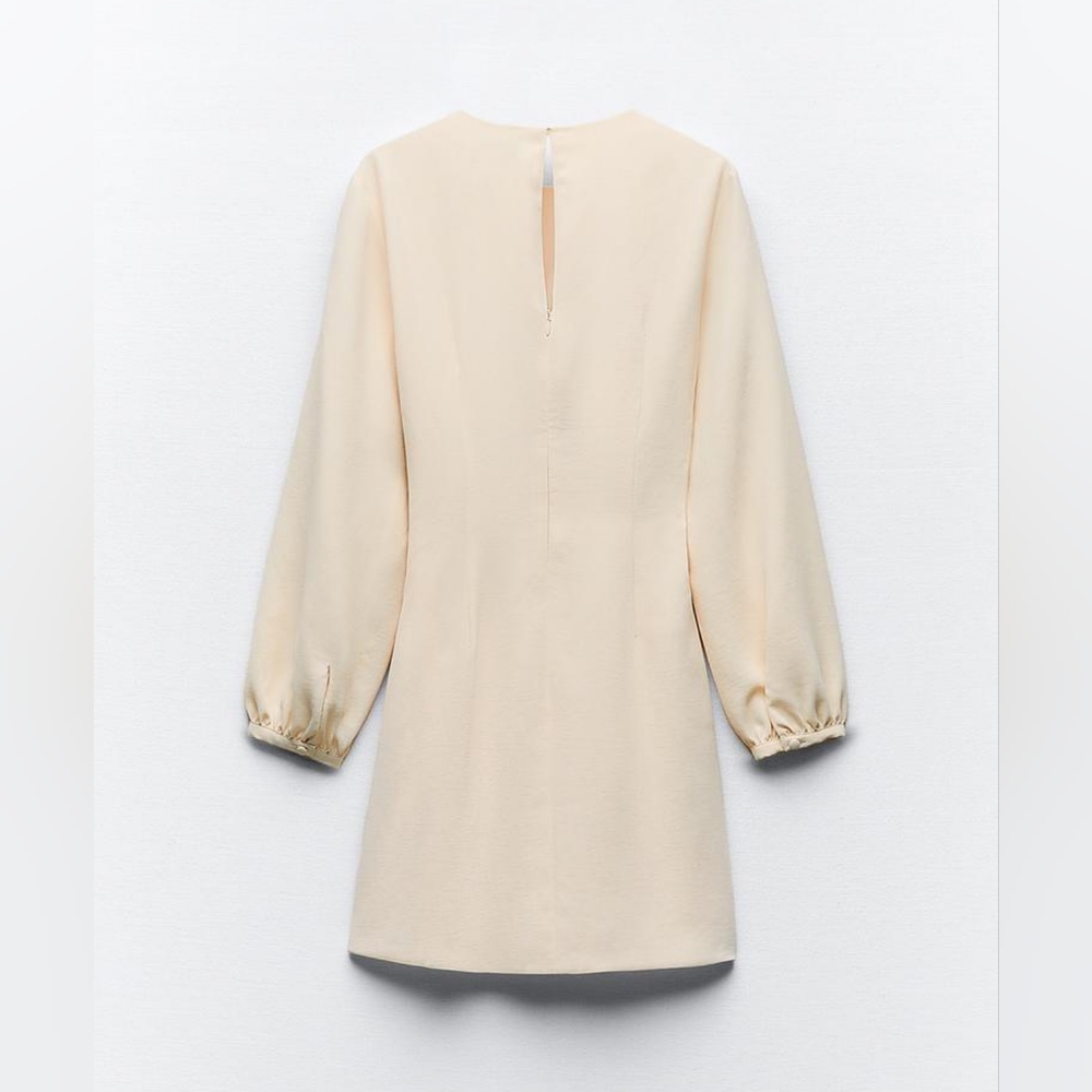 ZARA SIDE RUCHED MINI DRESS - Picture 4 of 6
